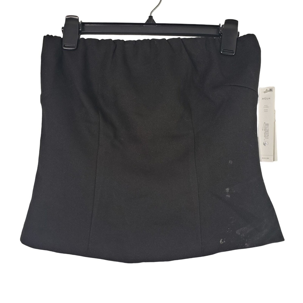 Aqua‎ Ponte Tube Top Juniors Medium Black Fitted Gothic Grunge Casual Festival